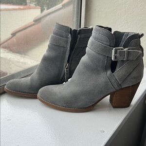Sam Edelman Gray Ankle Booties with Decorative Buckle